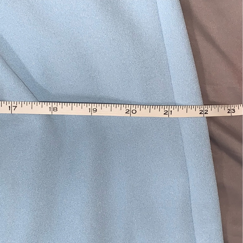✨NWT✨ Adrianna Papell DRAPED AND PLEATED CREPE SHORT DRESS IN BLUE MIST - Picture 13 of 13